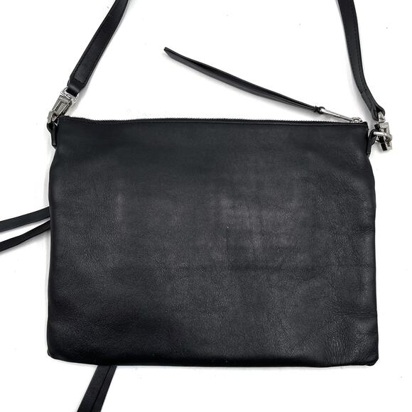 Zadig &‎ Voltaire Panglo Zip Bag Clutch Black Noir Leather Crossbody - Picture 7 of 9